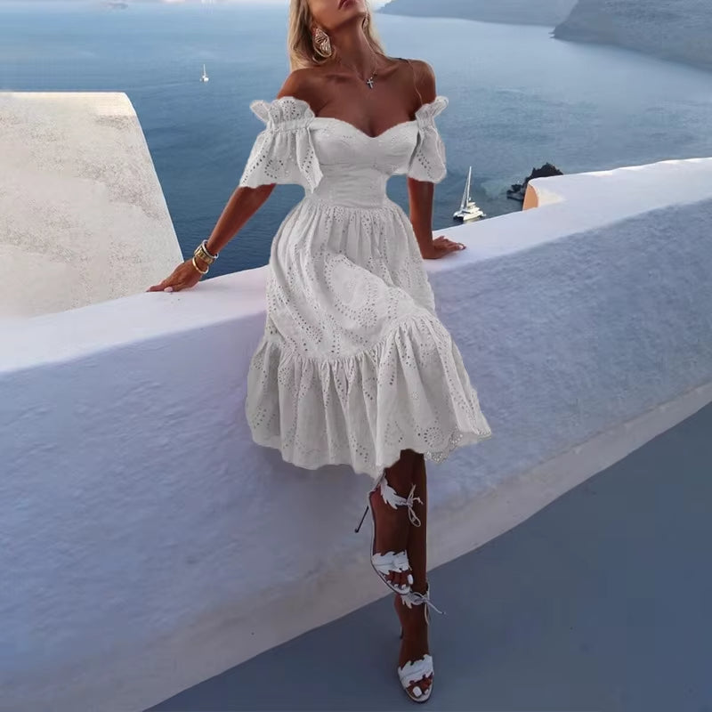 Vestido mujer encaje descubiertos elegante