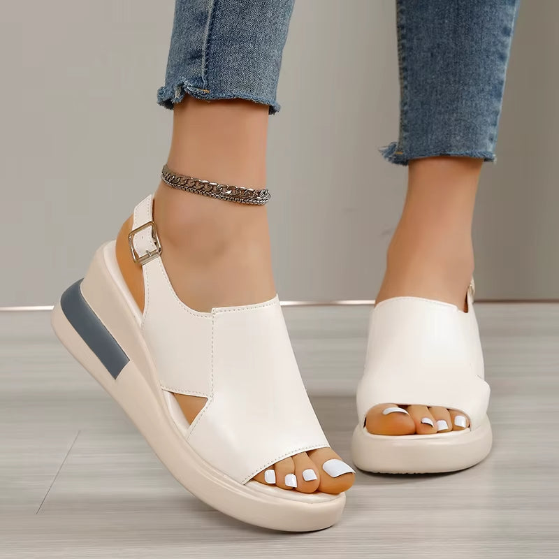 Sandalias Mujer Plataforma Sintética Diseño Abierto → Sandalias Plataforma Mujer Abierto Talón Alto
