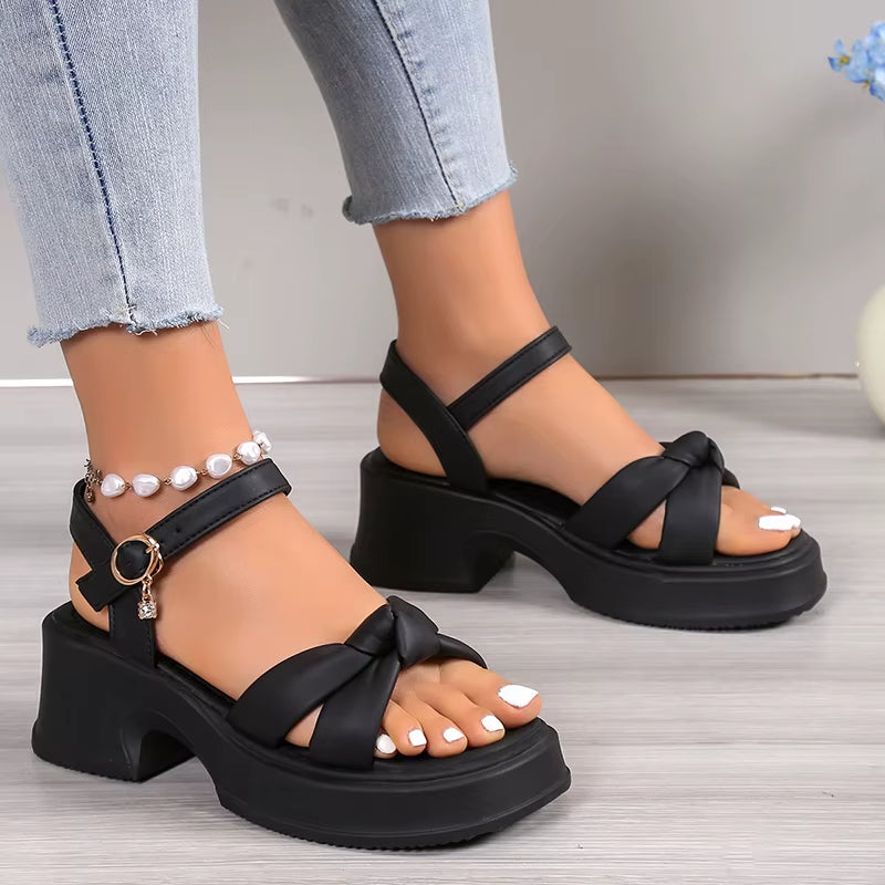 Sandalias Mujer Plataforma Alta Estilo Boho