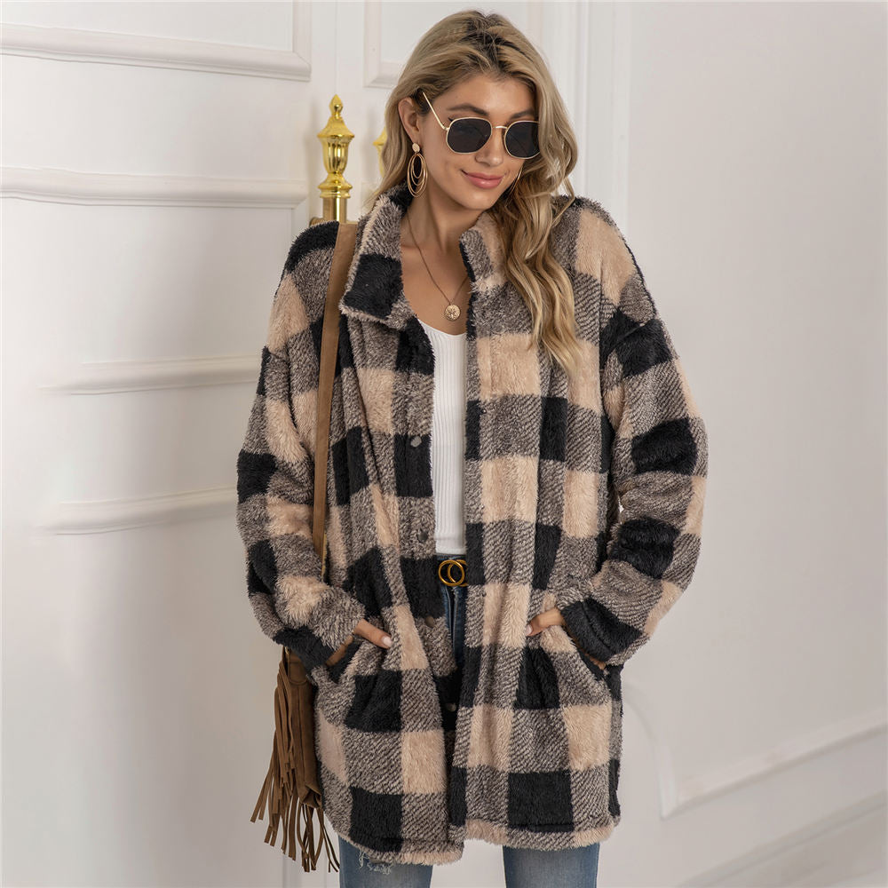 Chaqueta Cuadros Invierno Mujer Abultada
