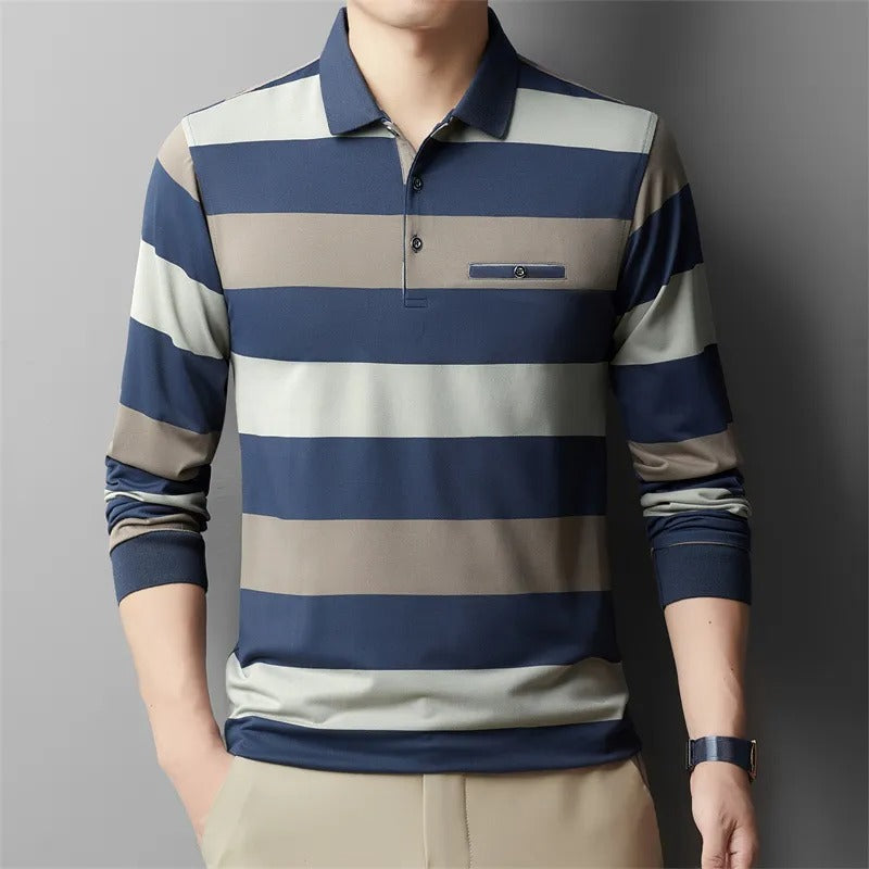 Polo Hombre Rayas Elástico Casual