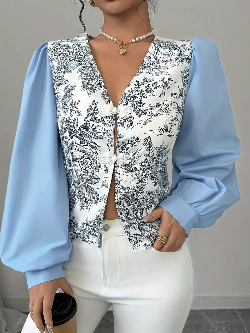 Blusa Clásica Algodón Mangas Voladas - Vestiria