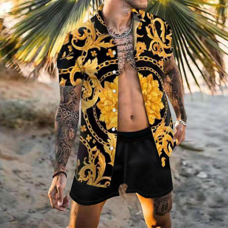 Camisa de verano estampada tropical para hombre - Vestiria