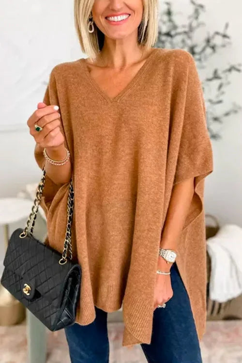 Jersey Suave Cuello en V Relajado