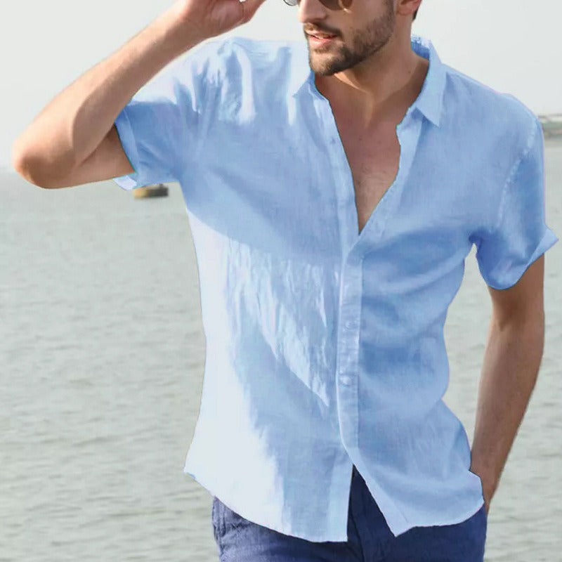 Camisa Hombre Lino Verano Ligera