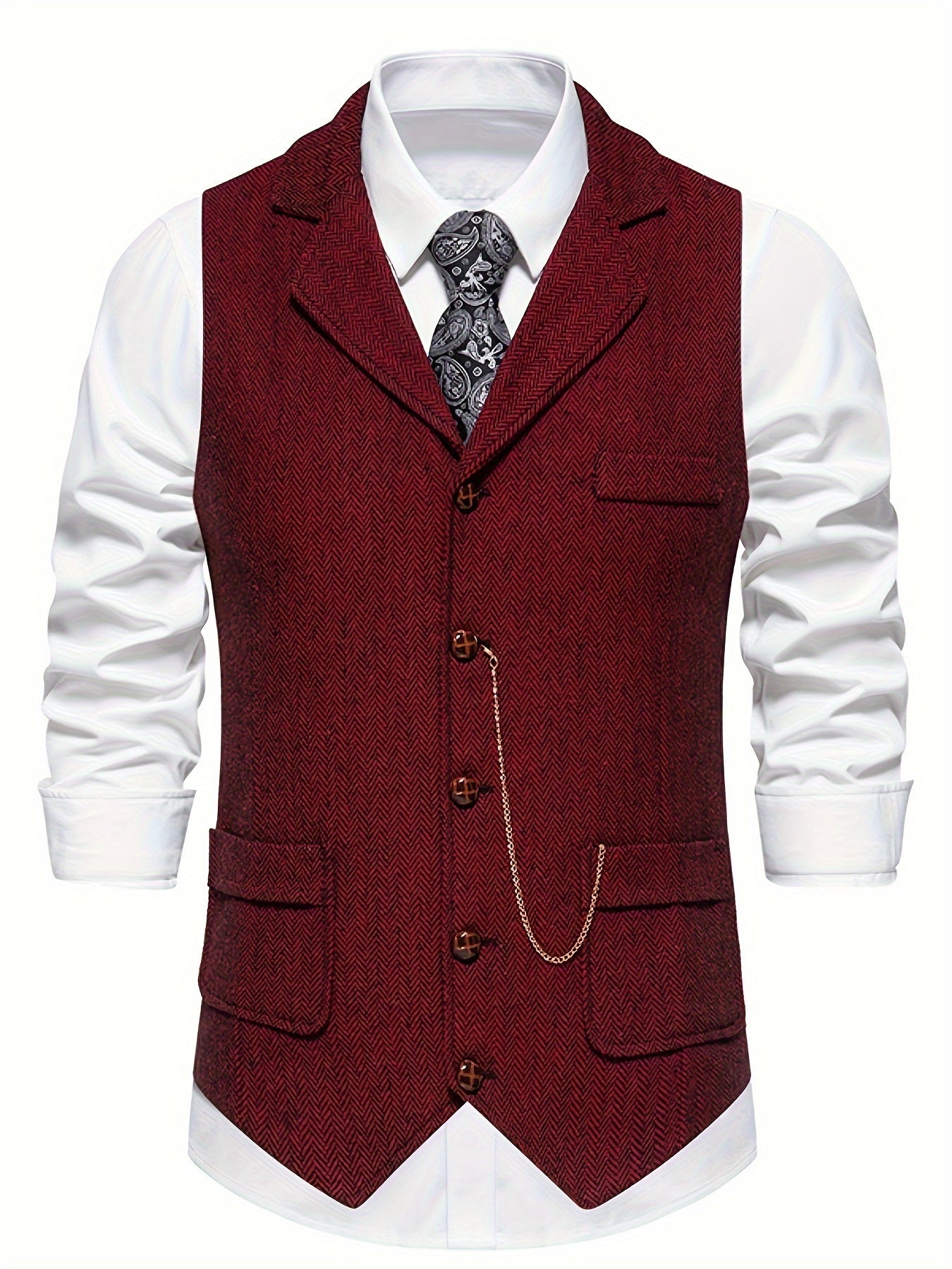 Chaleco Hombre Diseño Espiga Elegante
