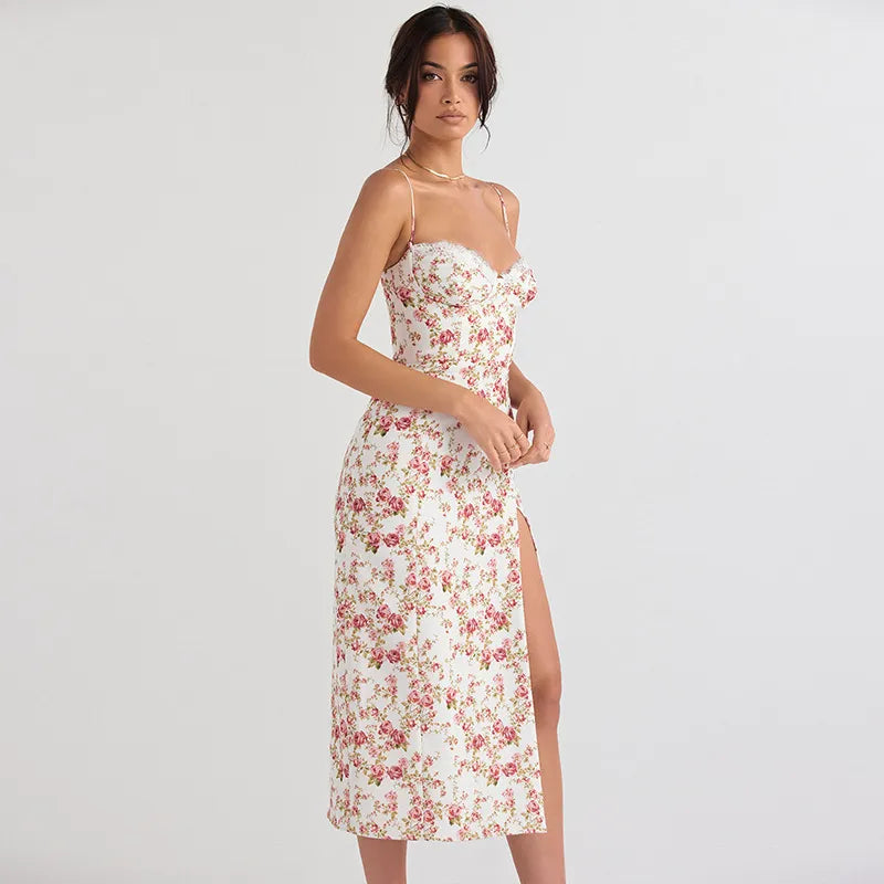 Vestido Floral Midi con Flores - Vestiria
