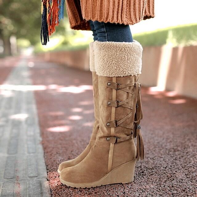 Botas vaqueras Mujer de ante con tacón alto