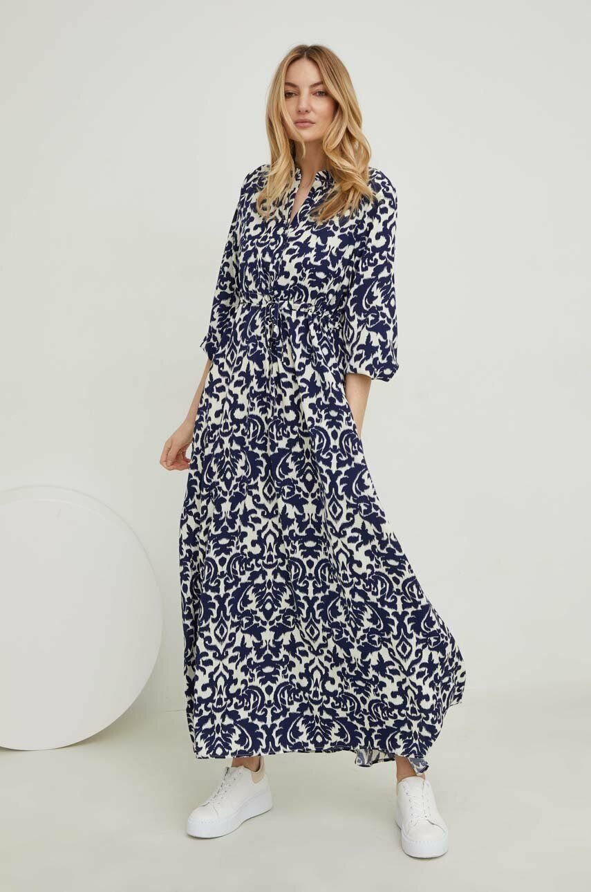 Vestido Estampado Midi con Cinturón - Vestiria