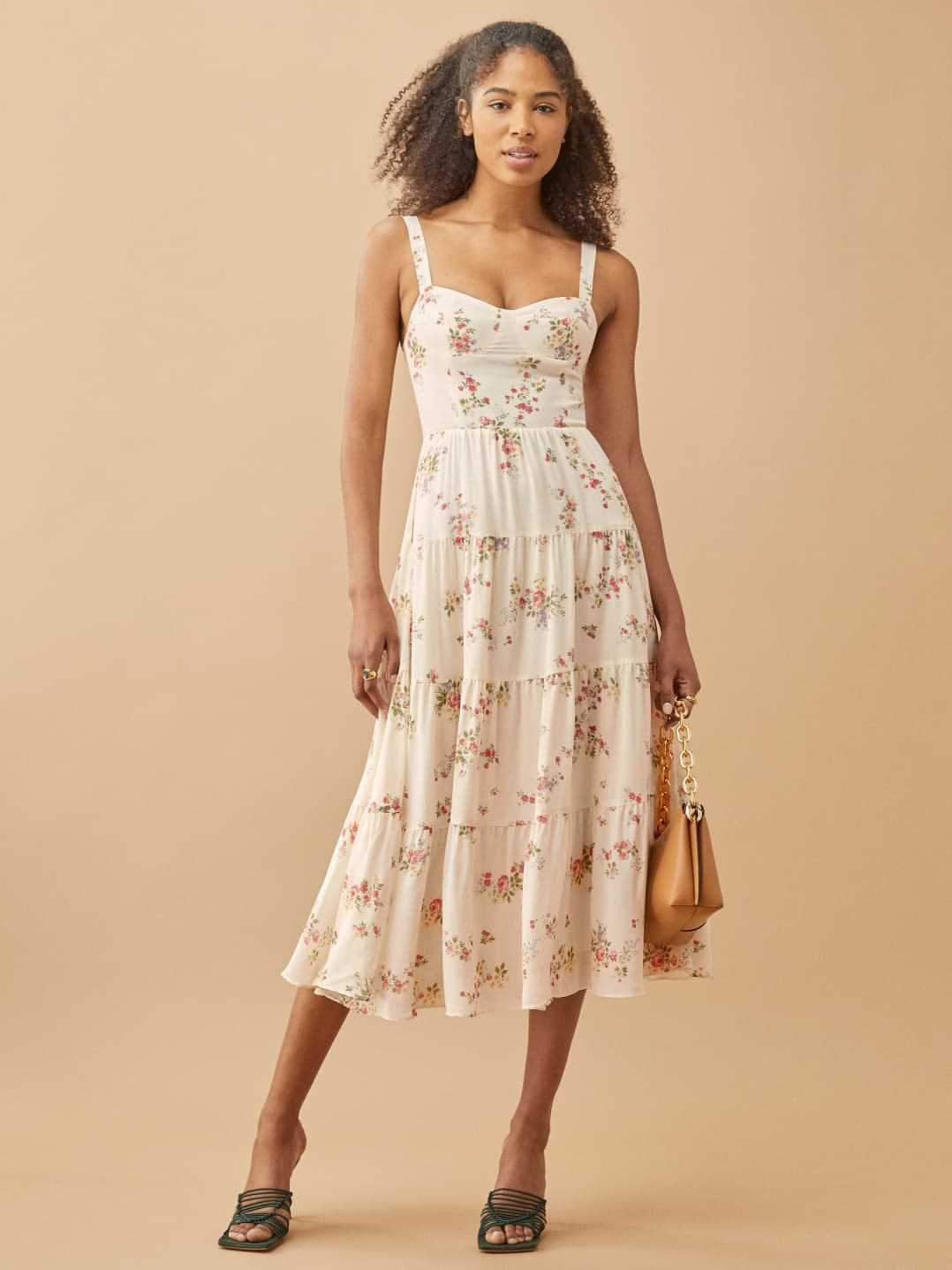 Vestido Midi Gasa Ligero con Tirantes Delicados - Vestiria