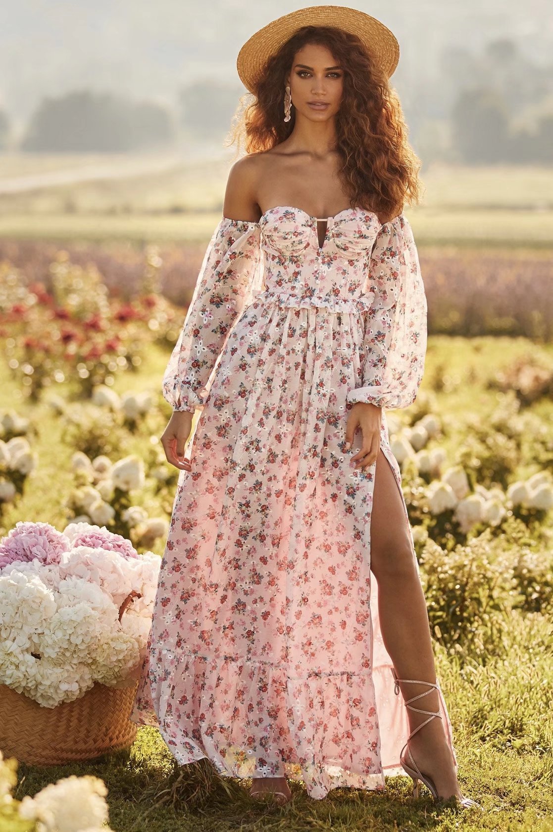 Vestido Maxi Estampado sin Mangas - Vestiria