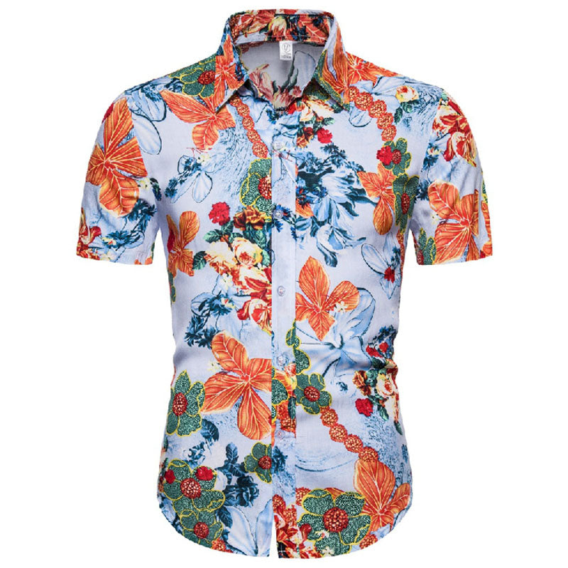 Camisa Verano Estampada Relajada Hombre - Vestiria
