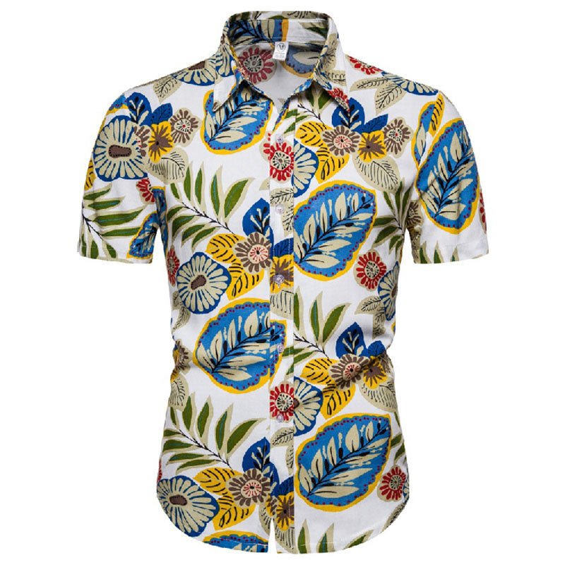 Camisa de verano estampada hombre moda playa - Vestiria