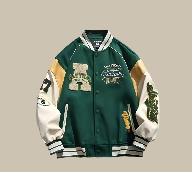 Chaqueta Deportiva Oversize Hombre Estilo Béisbol