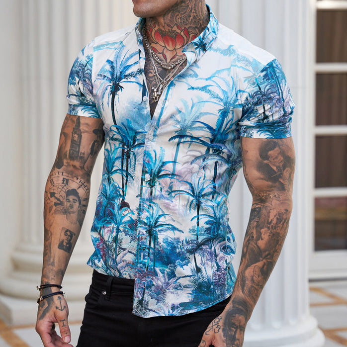 Camisa Hombre Estampada Reversible Verano