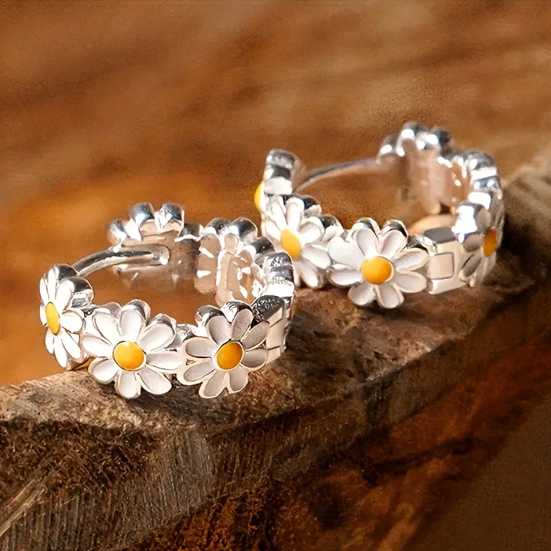 Pendientes Mujer Plata Florales Elegantes - Vestiria