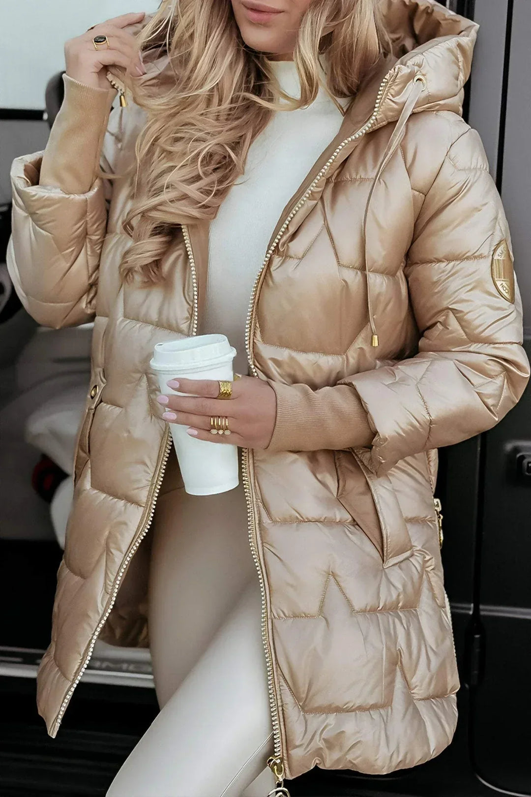 Chaqueta Acolchada Cálida Invierno con Capucha