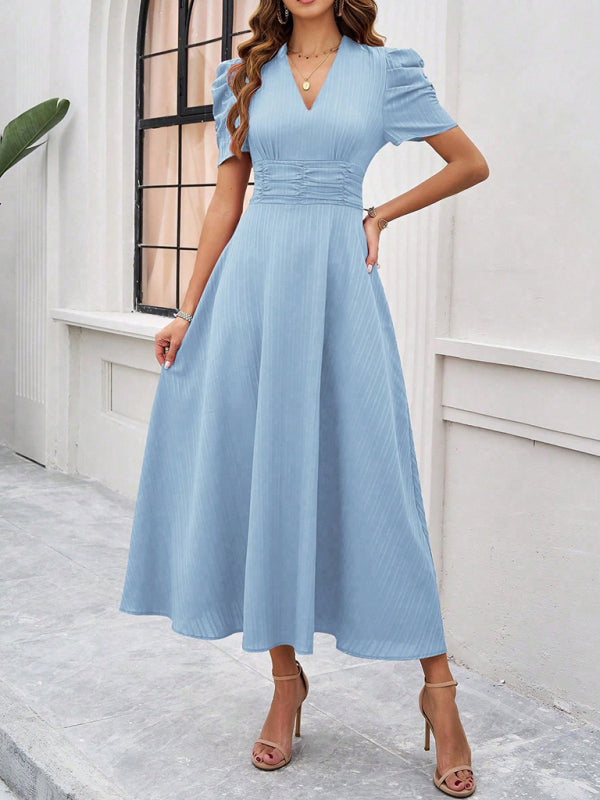Vestido Cintura Marcada Falda A-Line Elegante