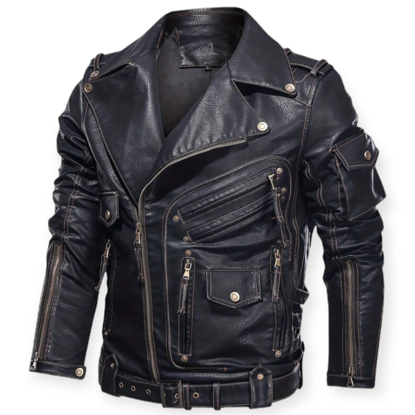 Chaqueta Cuero Hombre Bolsillos Prácticos - Vestiria