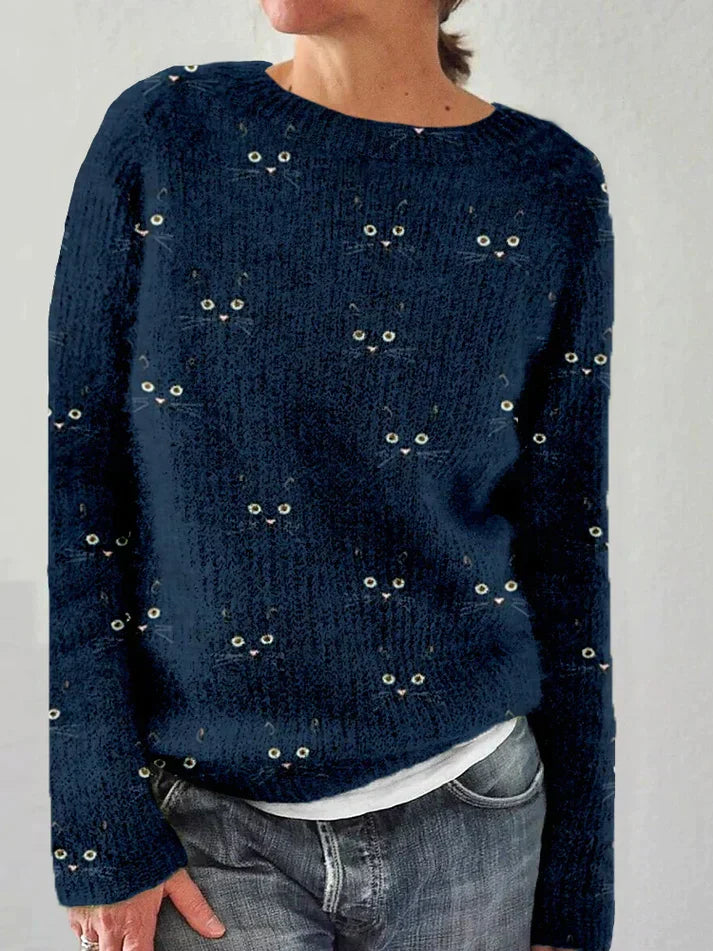 Sudadera de punto estampada cálida