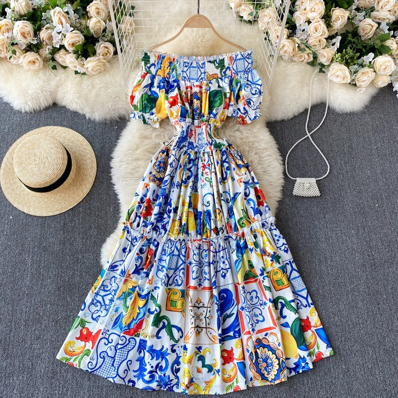Vestido Boho Elegante Hombros al Descubierto - Vestiria