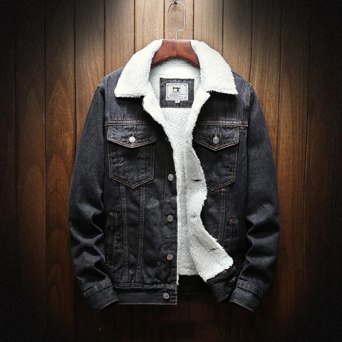 Chaqueta vaquera hombre forro polar cálida