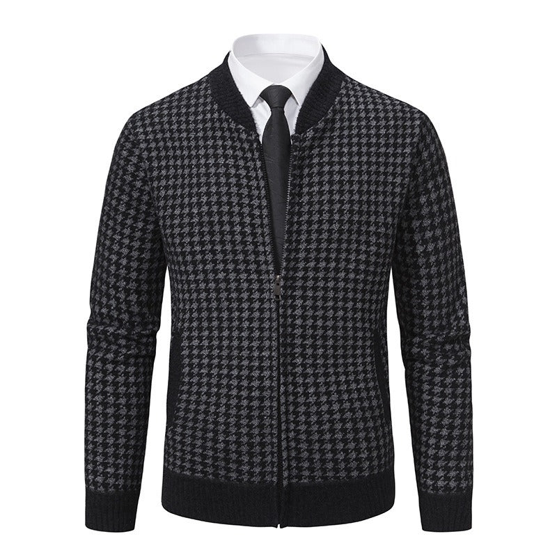 Cárdigan Hombre Cremallera Estampado Clásico Moderno