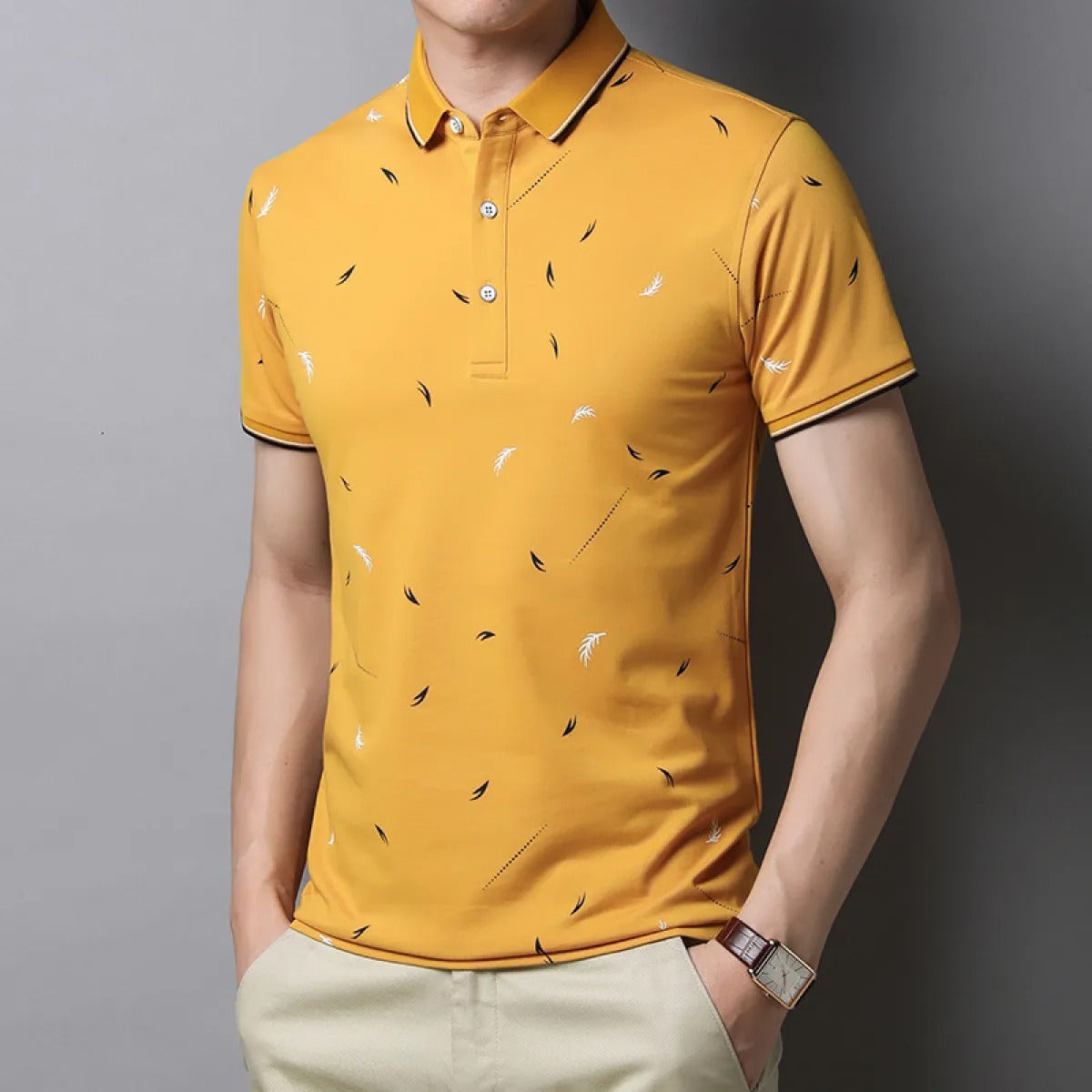 Polo Hombre Algodón Impreso Corte Adjustado