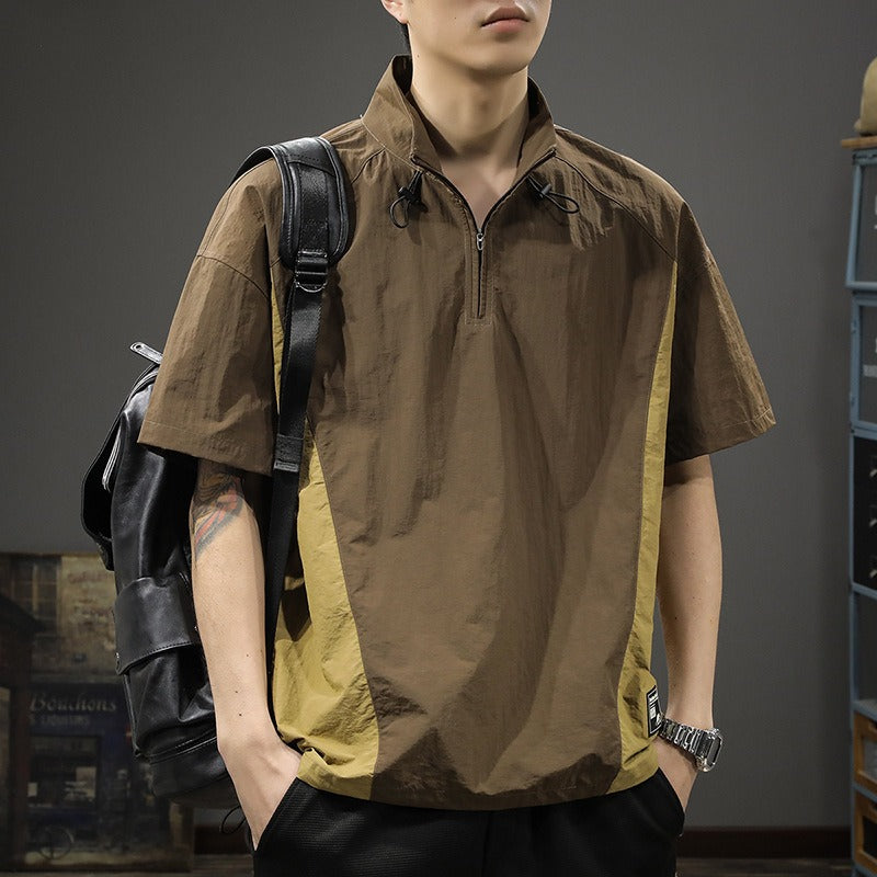 Camiseta Hombre Técnica Cuello Alto Cremallera