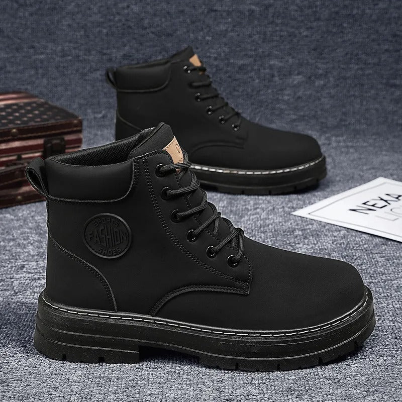 Botas Hombre Cuero Sintético Suela Gruesa Urbanas