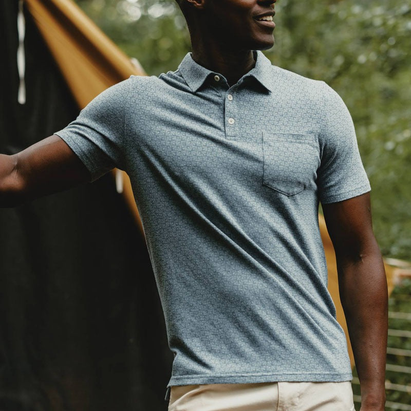 Polo Hombre Ligero Estampado Geométrico Moderno