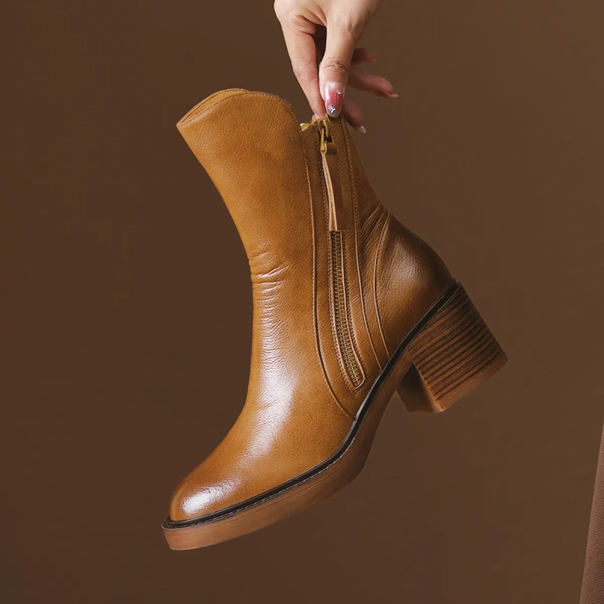 Botas Mujer Plataforma Alta con Cremallera Lateral Estilo Chic
