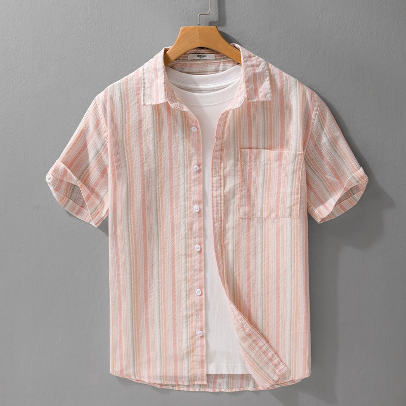 Camisa Hombre Lino Rayas Verano