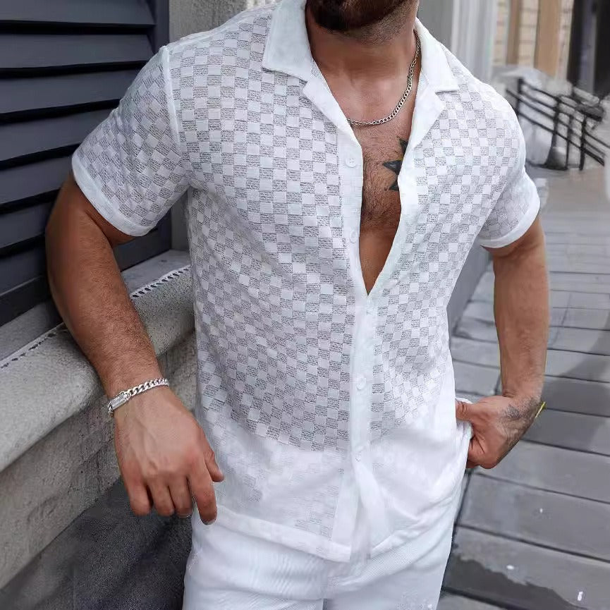 Camisa Hombre Cuadros Ligera Verano - Vestiria