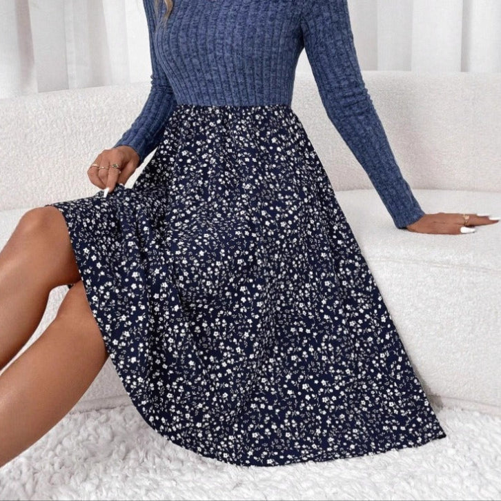 Falda Mujer Floral Cintura Alta Estilo Boho - Vestiria