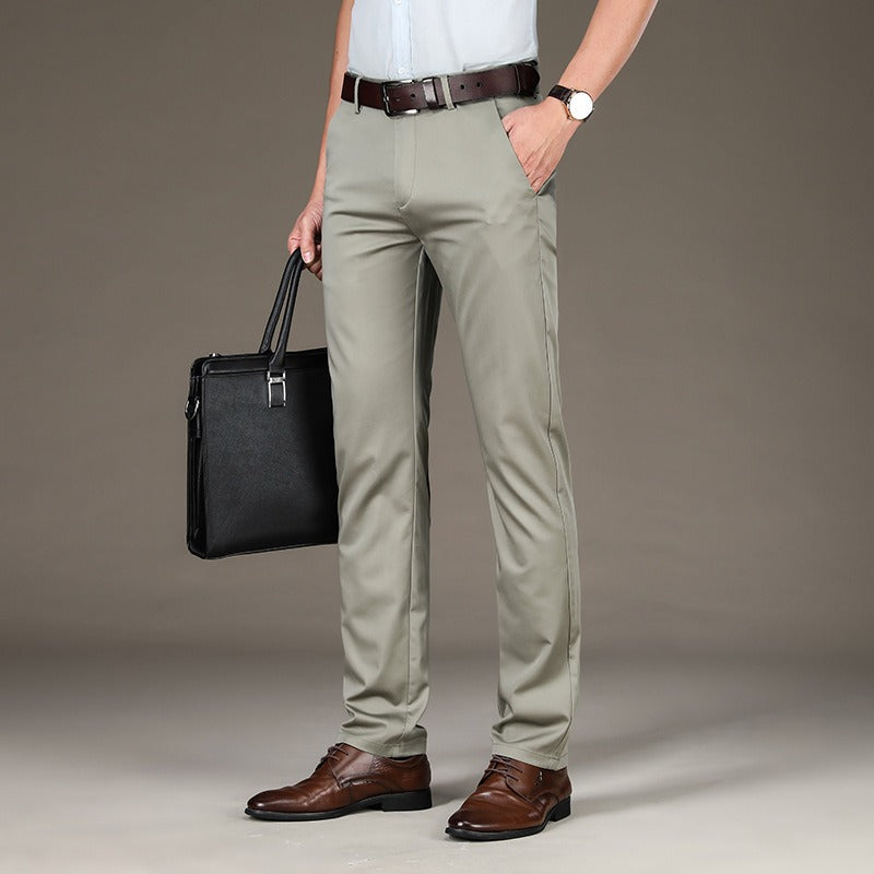 Pantalones Hombre Clásicos Corte Recto Elegantes