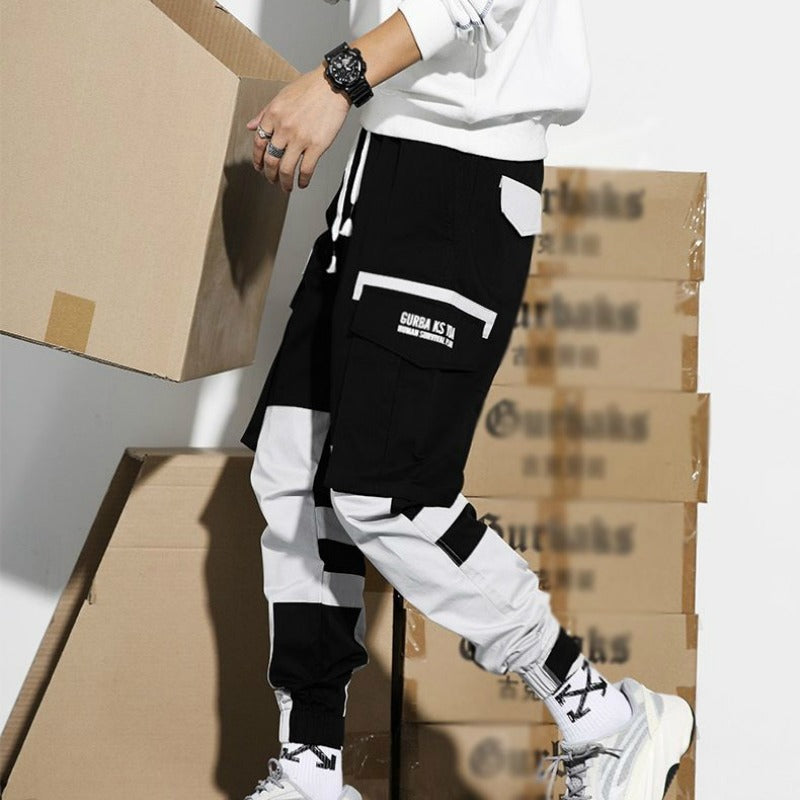 Pantalones Cargo Hombre Deportivos Bicolor