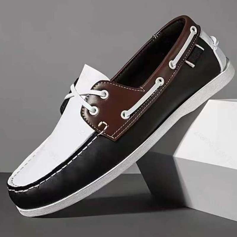 Zapatos náuticos para hombre de cuero estilo clásico