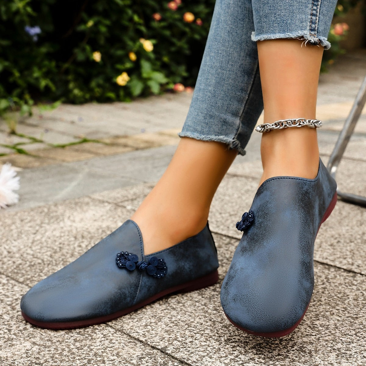 Mocasines Mujer Estilo Vintage con Detalles Bordados