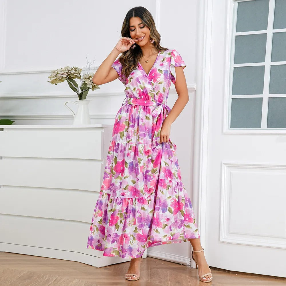 Vestido Floral Femenino Con Volantes