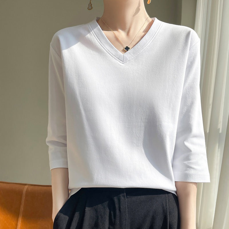 Camiseta Mujer Manga Larga Algodón Suave Élodie
