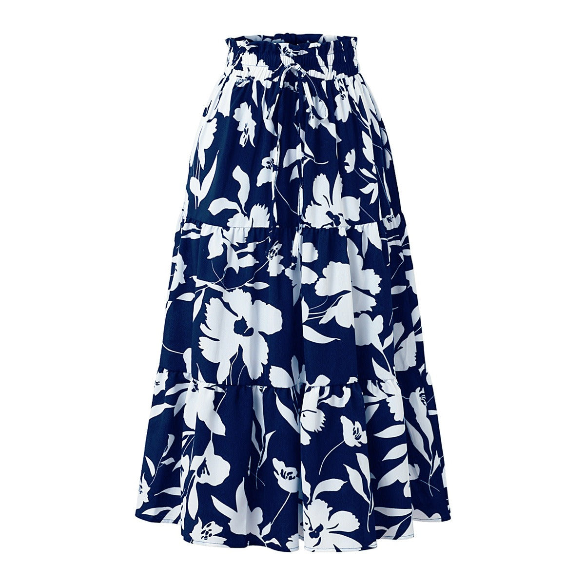 Falda Midi Floral Plisada Mujer