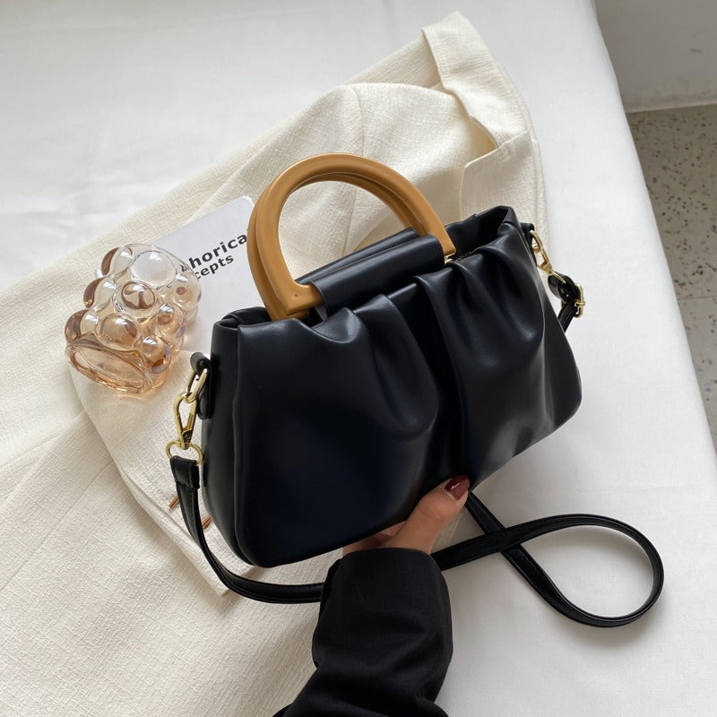 Bolso Mujer Piel Fruncida Elegante