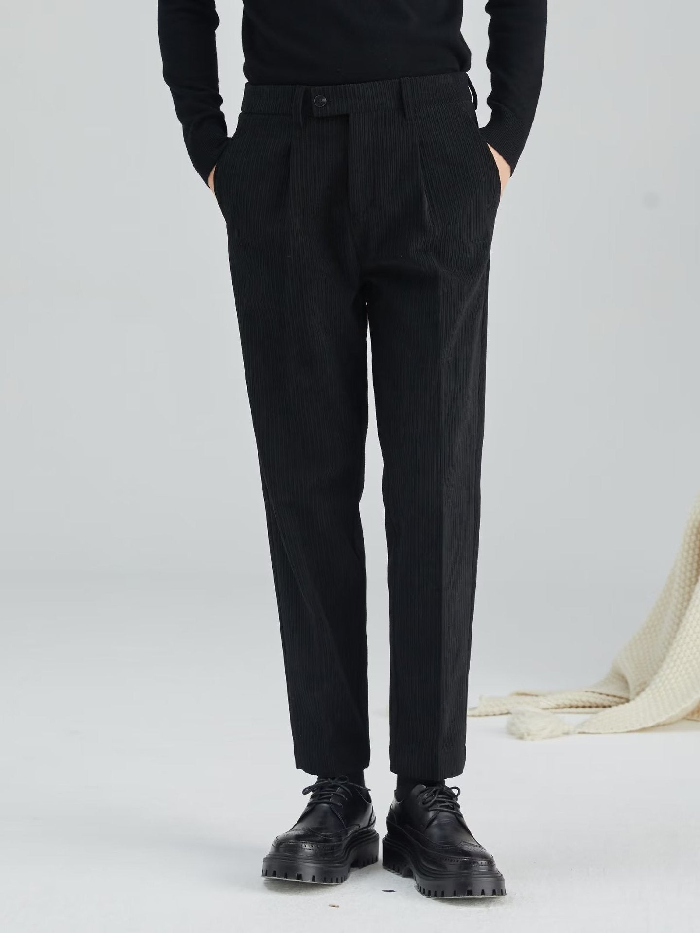Pantalones Hombre Corte Clásico Pana Resistente