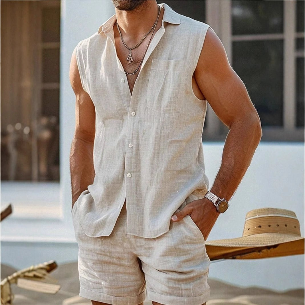 Chaleco Lino Hombre Verano Ligero
