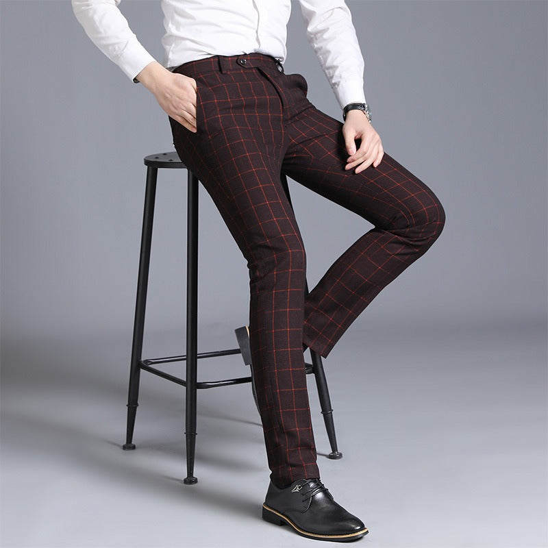Pantalones Hombre Estrechos a Rayas Elegantes