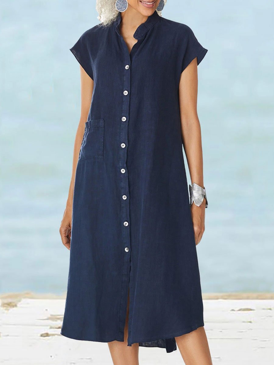 Vestido Midi Fresh Verano Manga Corta