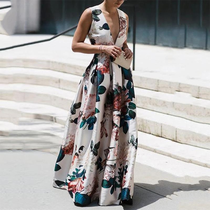 Vestido Estampado Mujer Cuello en V Moda - Vestiria