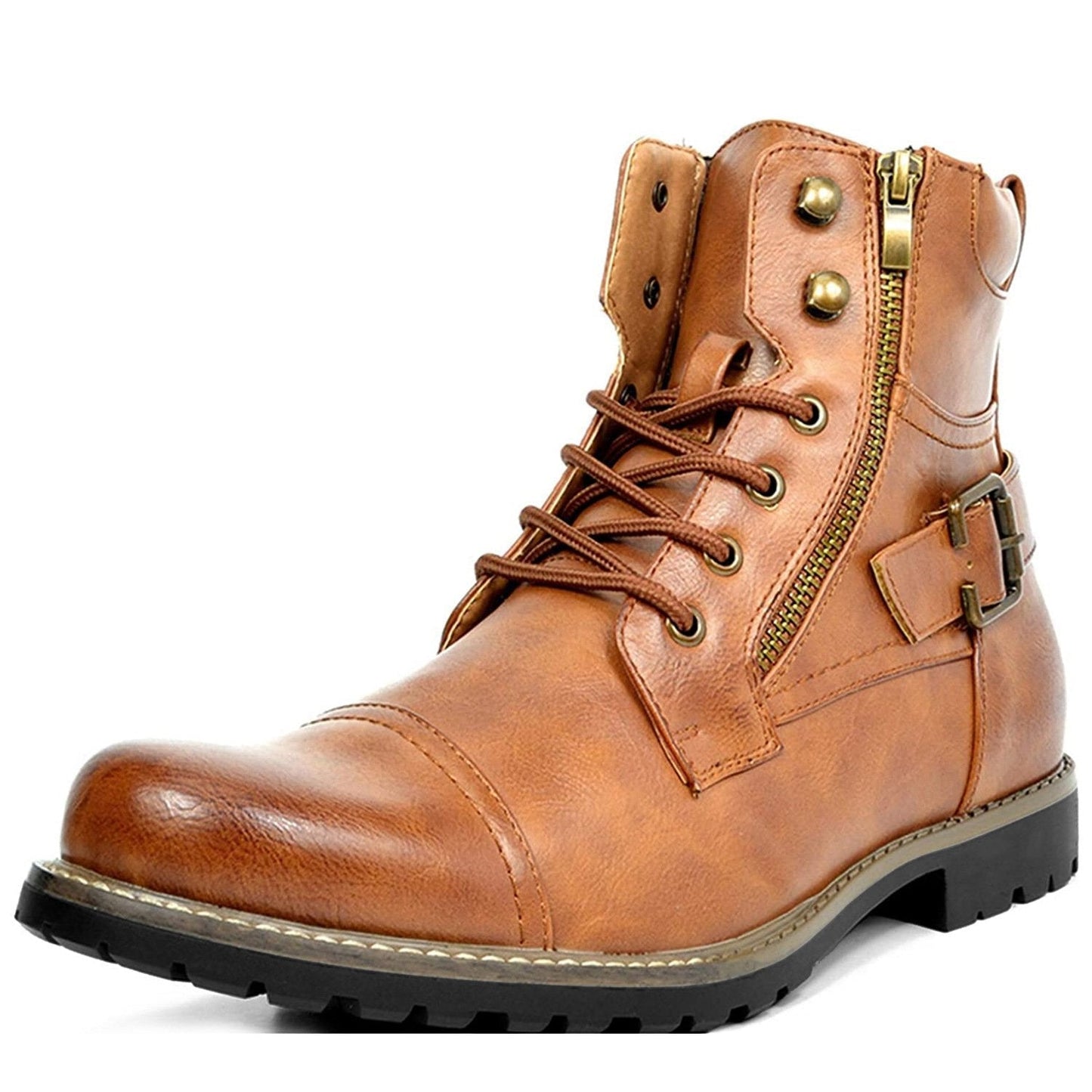 Botas de moto de cuero genuino