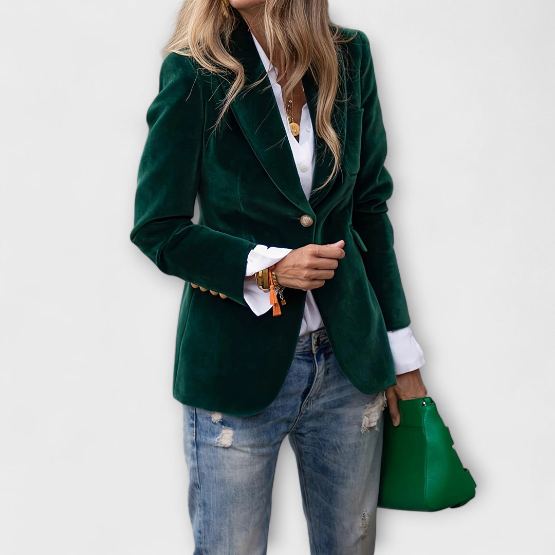Chaquetón de terciopelo botones brillantes